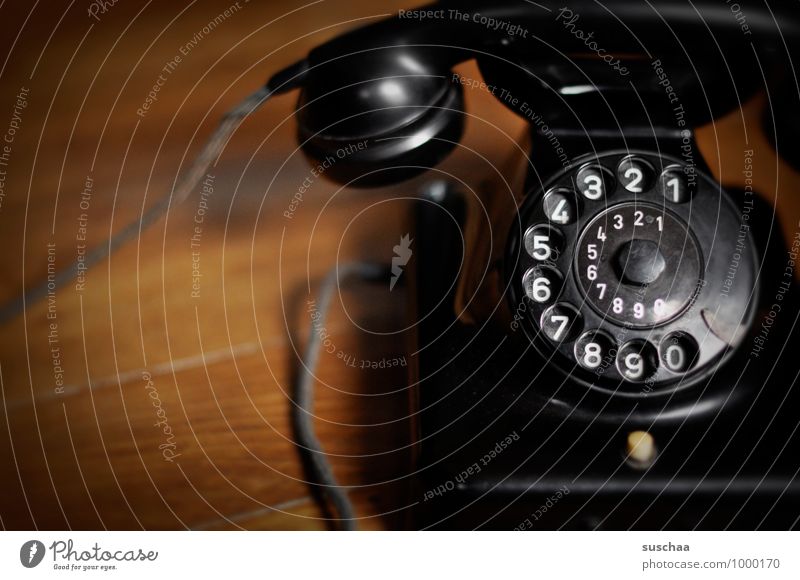 Will somebody call me? Telephone Telecommunications Digits and numbers Retro Black Receiver Rotary dial Telephone cable bakelite phone Old Old fashioned