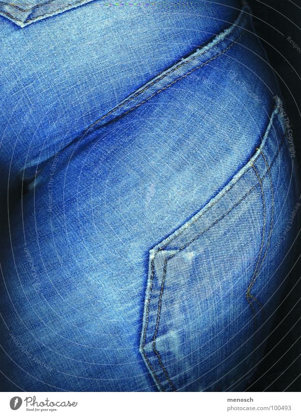 jeans Pants Bag Cloth Clothing Woman Blue Jeans Hind quarters back pocket Human being Parts of body Detail