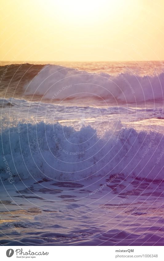 Purple Waves. Art Esthetic Contentment Swell Undulation Wave action Wavy line Wellenkuppe Wave break Wave length Crest of the wave Coast Beach Vacation photo