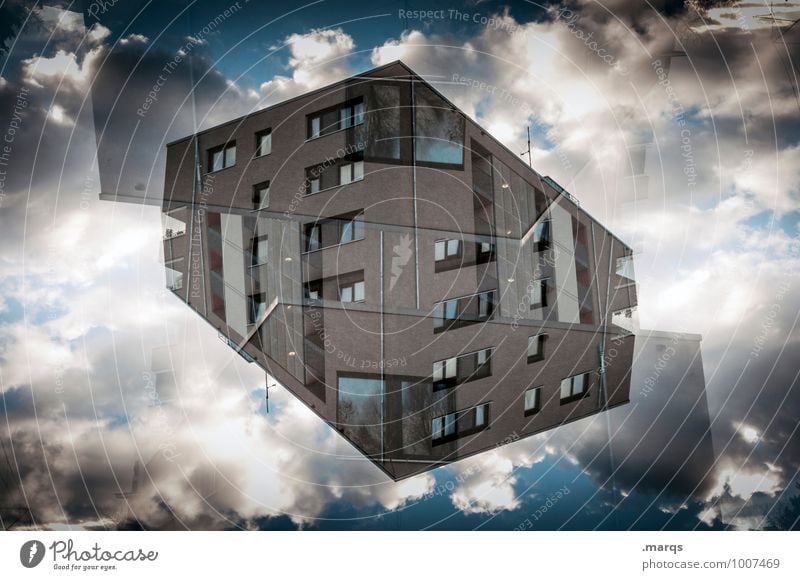 cube Style Design Living or residing Flat (apartment) House (Residential Structure) Sky Clouds Manmade structures Building Architecture Office building Facade