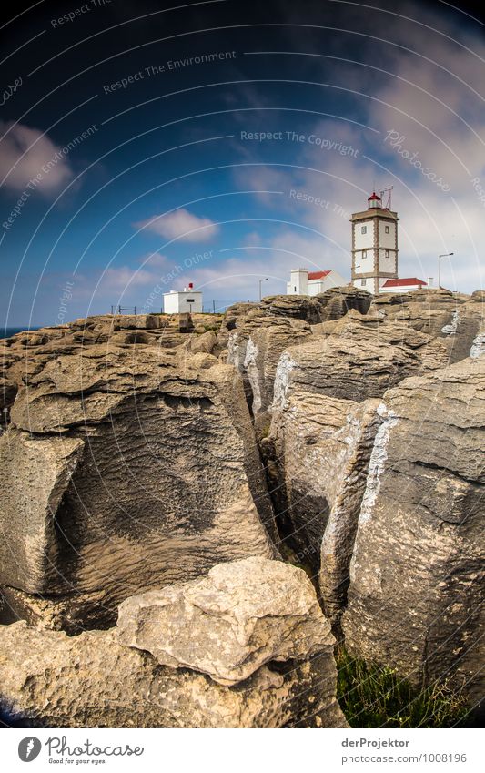 Lighthouse at Cabo Carvoeiro with rugged rocks Vacation & Travel Tourism Trip Far-off places Freedom Summer vacation Ocean Environment Nature Landscape