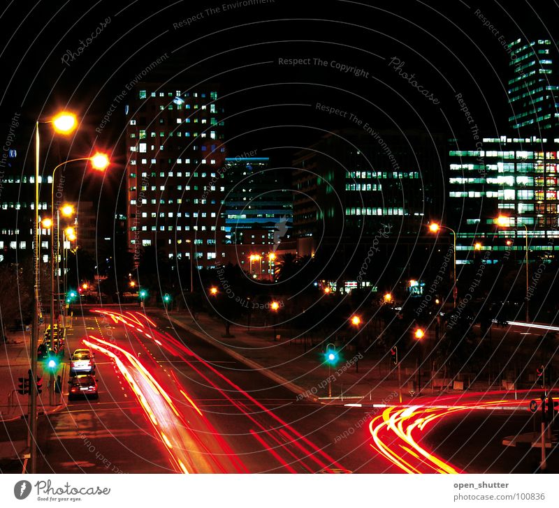 Cape Town Central South Africa Long exposure Transport night streets lights cars offices roads