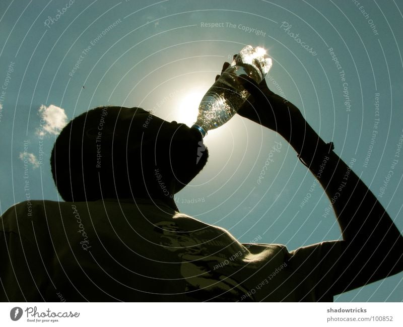 Refresh II Drinking Cyan Back-light Exhaustion Renewable Ladle Load Enliven Mineral water Hand Black Dark Bubble Playing Water Bottle Human being shadow light