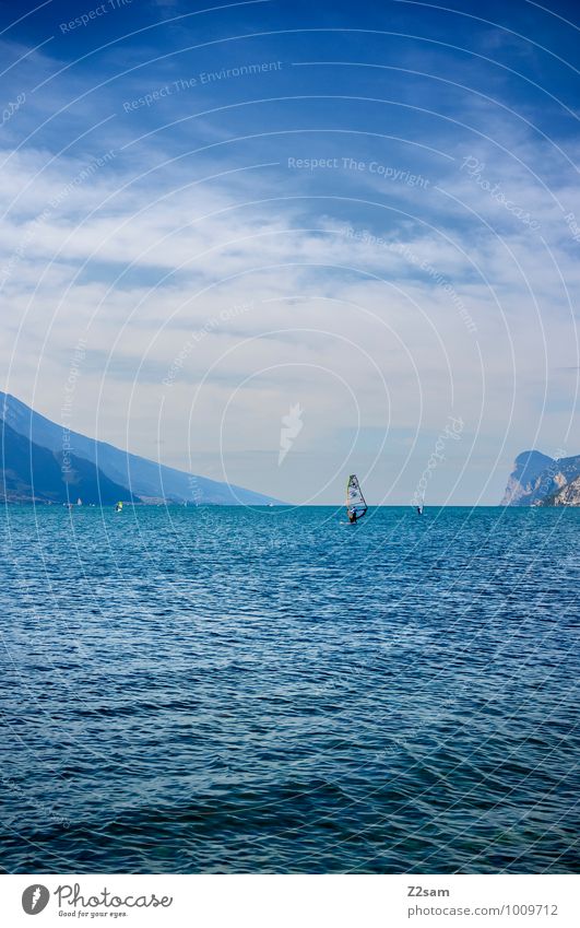 lago di garda Lifestyle Elegant Style Leisure and hobbies Vacation & Travel Tourism Summer vacation Mountain Aquatics Surfing 1 Human being Nature Landscape Sky