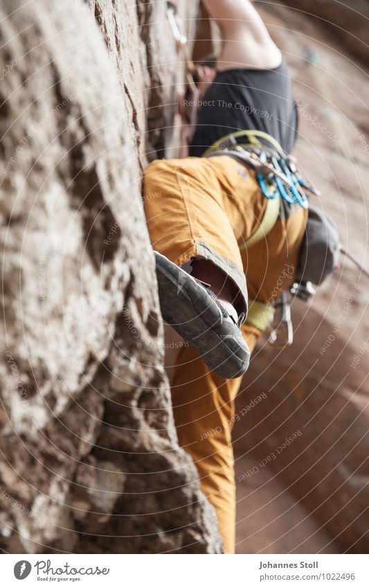 A climber of the month Climbing Mountaineering Career Masculine 1 Human being 18 - 30 years Youth (Young adults) Adults Nature Rock Climbing shoes Power