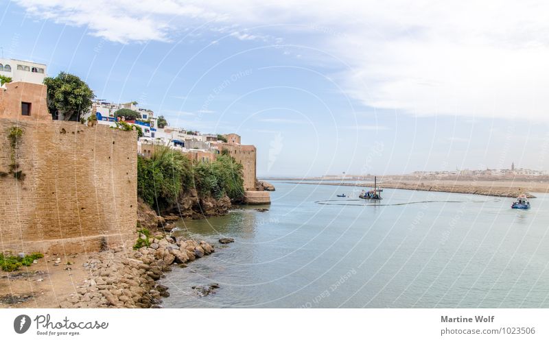 Rabat - View of Salé Sale Morocco Africa Town Capital city Wall (barrier) Wall (building) Vacation & Travel Kasbah de Oudaïa Oued Bou Regreg Mouth of a river
