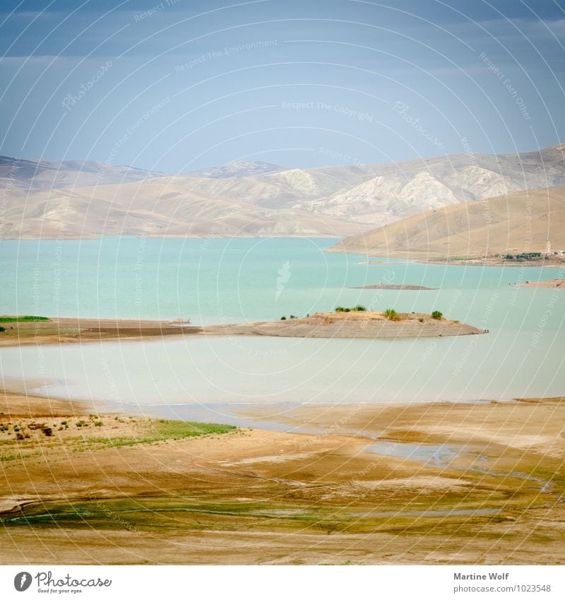 Barrage Sidi Chahed Square Nature Landscape Mountain Atlas Lake Morocco Africa Idyll Vacation & Travel Calm Pastel tone Colour photo Exterior shot Deserted