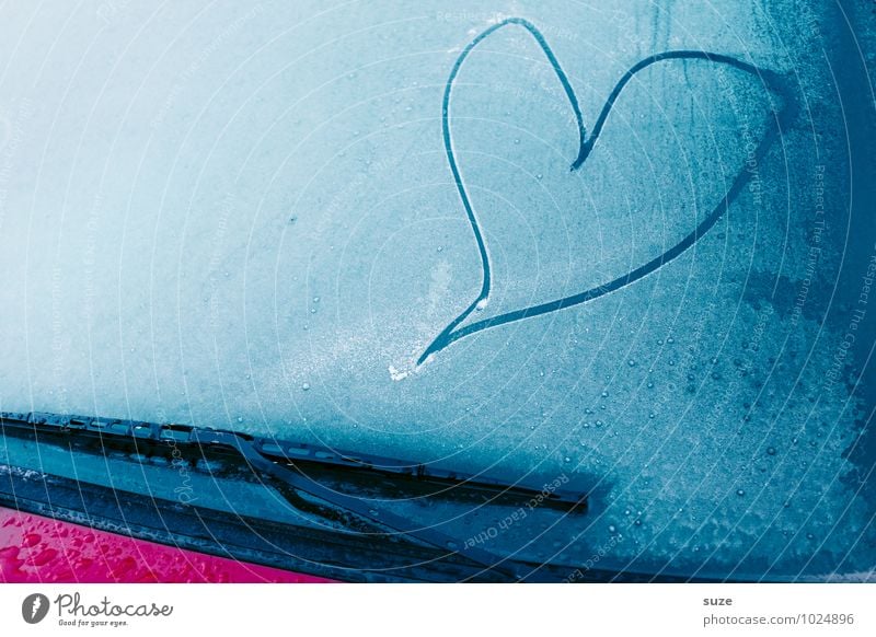 The cold heart Lifestyle Winter Valentine's Day Ice Frost Vehicle Car Sign Heart Love Cool (slang) Simple Cold Beautiful Blue Emotions Moody Infatuation Romance