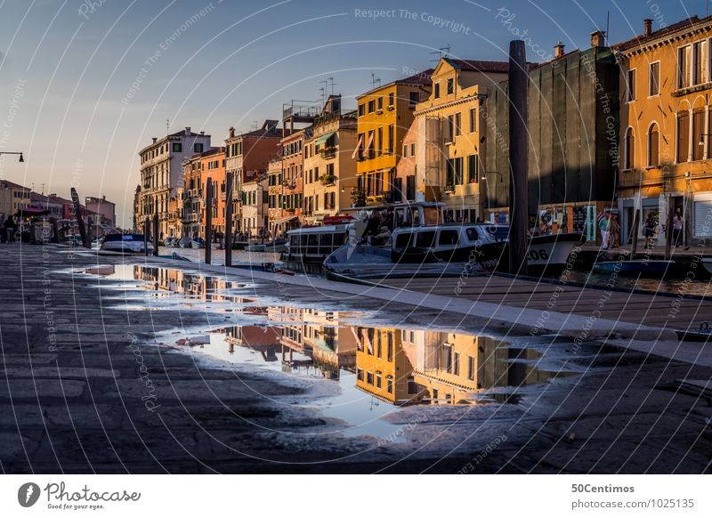 Reflections in the streets of Venice Vacation & Travel Tourism Trip Sightseeing City trip Living or residing Sky Sunrise Sunset Beautiful weather Water puddle