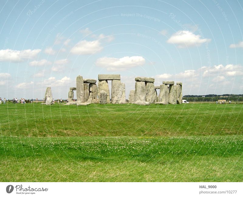 Mystique Stonehenge Clouds Grass Meadow England Historic