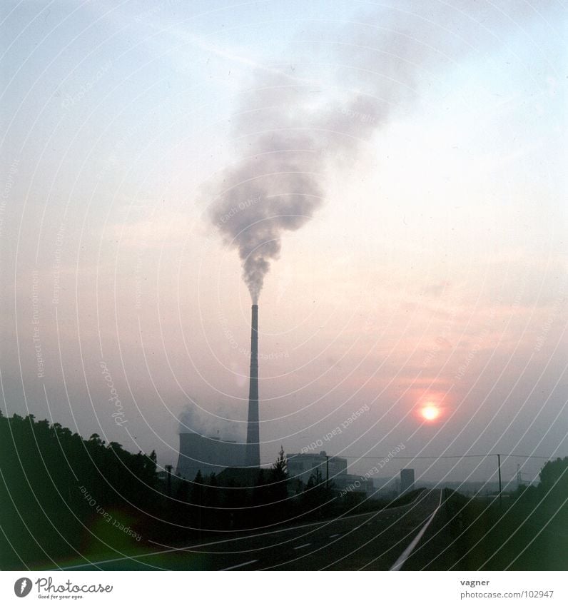 Environment Clouds Environmental pollution Acid rain Industry Dirty Smoke Smoke cloud Sky Chimney Exhaust gas column of smoke Electricity generating station