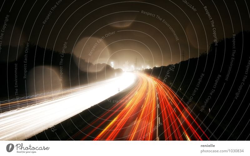 highway at night Advancement Future Traffic infrastructure Rush hour Motoring Highway Discover Driving Speed Town Yellow Orange Red Enthusiasm Success Might