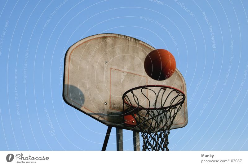 Another Hit (II) Basketball basket Red Jump Erratic Dirty Touch Strike Playing Exciting Result Clouds Ball sports Munky Sky Blue Clarity Beautiful weather