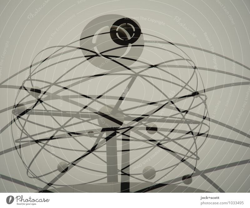 planetary system Design Science & Research Sculpture Astronomy Planet GDR World time clock Line Double exposure Orbit Planetary Abstract Silhouette Reaction