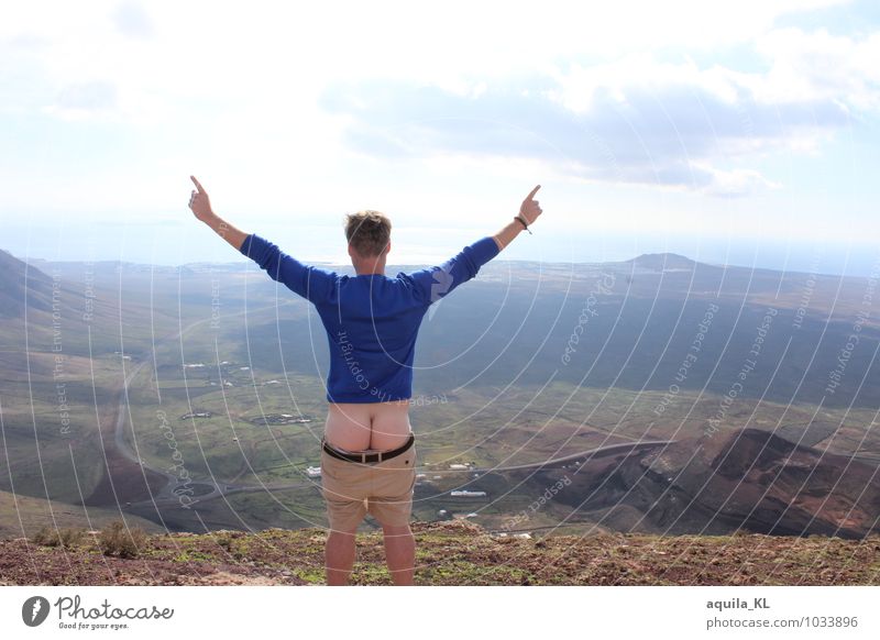 A view for your ass Masculine Man Adults Bottom 1 Human being Environment Nature Landscape Plant To enjoy Looking Life Fear of heights Adventure Movement