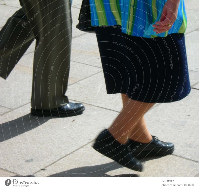 old walking Together Going Footwear Pants Multicoloured Hand Clothing Traffic infrastructure Old mesh Street Cobblestones Markets