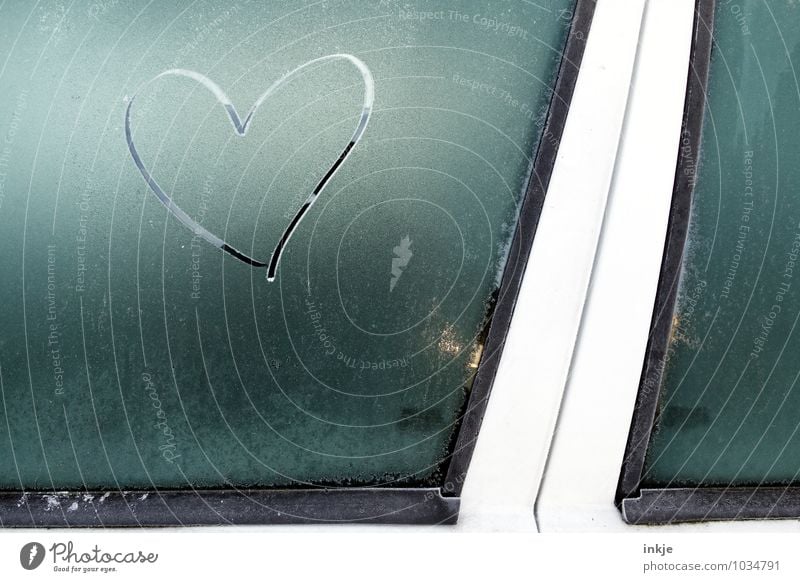 icy cold heart Winter Ice Frost Car Car Window Car door Crystal Sign Heart Cold Blue Gray Emotions Sympathy Love Infatuation Romance Climate Love affair Frozen