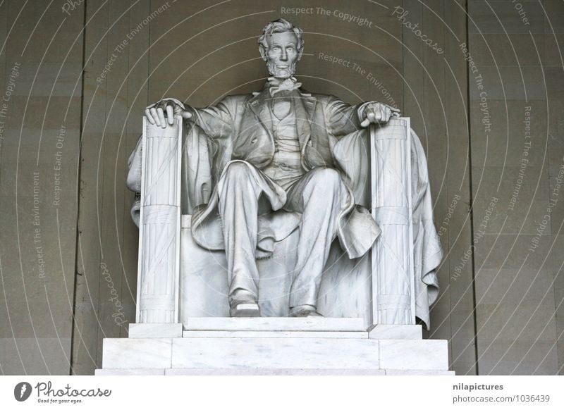 Abraham Lincoln Memorial Human being Town Culture Art Tourism Statue memorial Washington USA America monument memorials interior seriously marble president