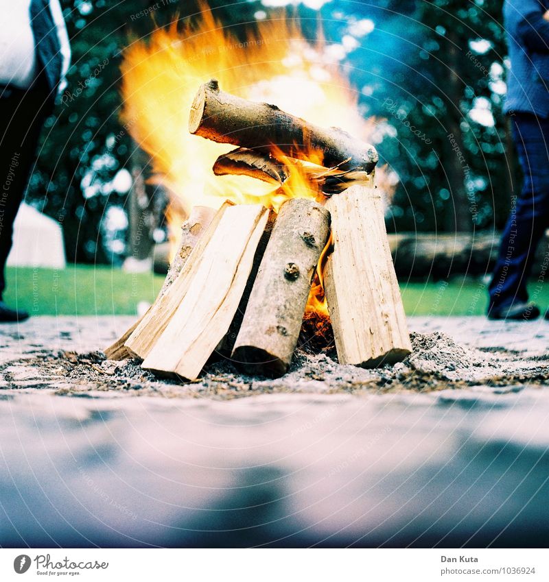 Fire at will! Relaxation Calm Feasts & Celebrations Fireplace Burn blaze Wood Firewood Ashes Ignite Long exposure Dynamics Cross processing Analog yashica