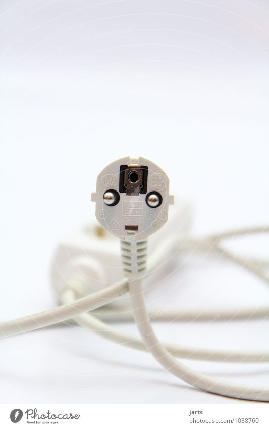 Mr. S Cable Technology Energy industry Face Eyes Mouth Concern stream Connector Socket Colour photo Interior shot Close-up Detail Deserted Copy Space left