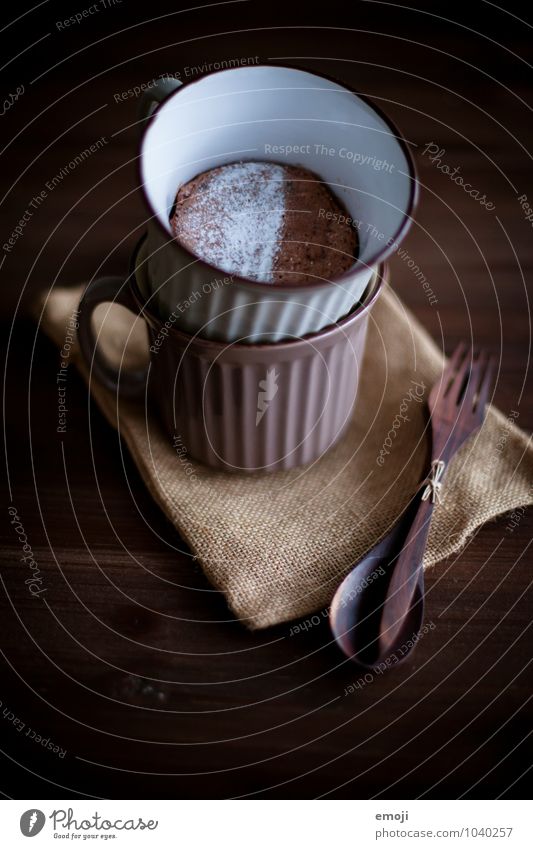 cake in a mug Cake Dessert Candy Chocolate Nutrition Bowl Delicious Sweet Brown Cup Colour photo Interior shot Deserted Copy Space bottom Neutral Background