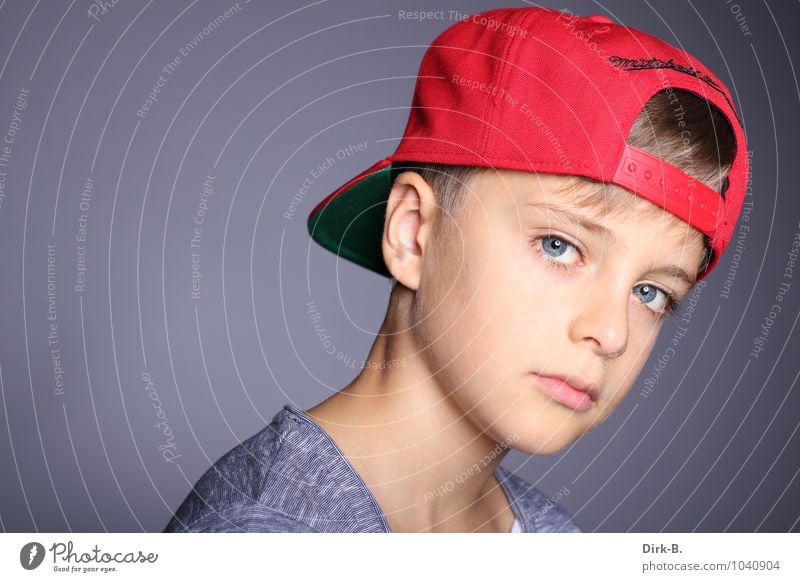 Cool look Human being Masculine Boy (child) Infancy Head Neck Shoulder 1 8 - 13 years Child Modern Athletic Cool (slang) Colour photo Studio shot