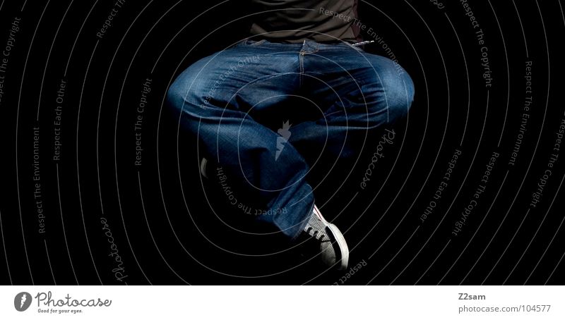 meditation Meditation Calm Contentment Hover Human being Man Air Jump Style Easygoing Yoga Healthy auruhe Flying fly Jeans skateshoes Modern Line Movement