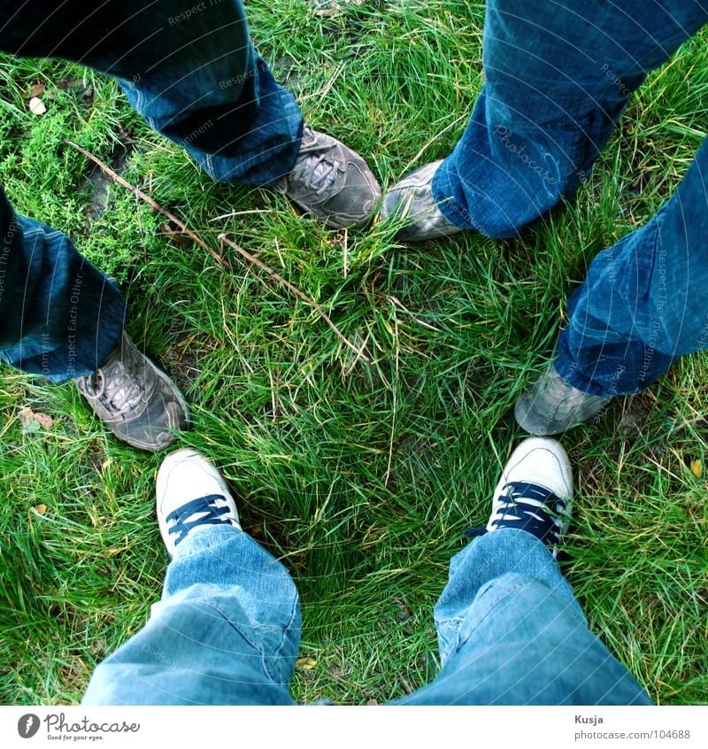 trio Footwear 3 Pants Grass Green White Friendship Group Feet Blue Kusya