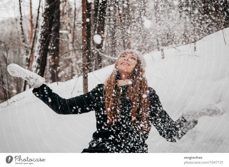 winter happiness Beautiful Wellness Vacation & Travel Tourism Freedom Winter Snow Winter vacation Mountain Hiking Human being Feminine Young woman