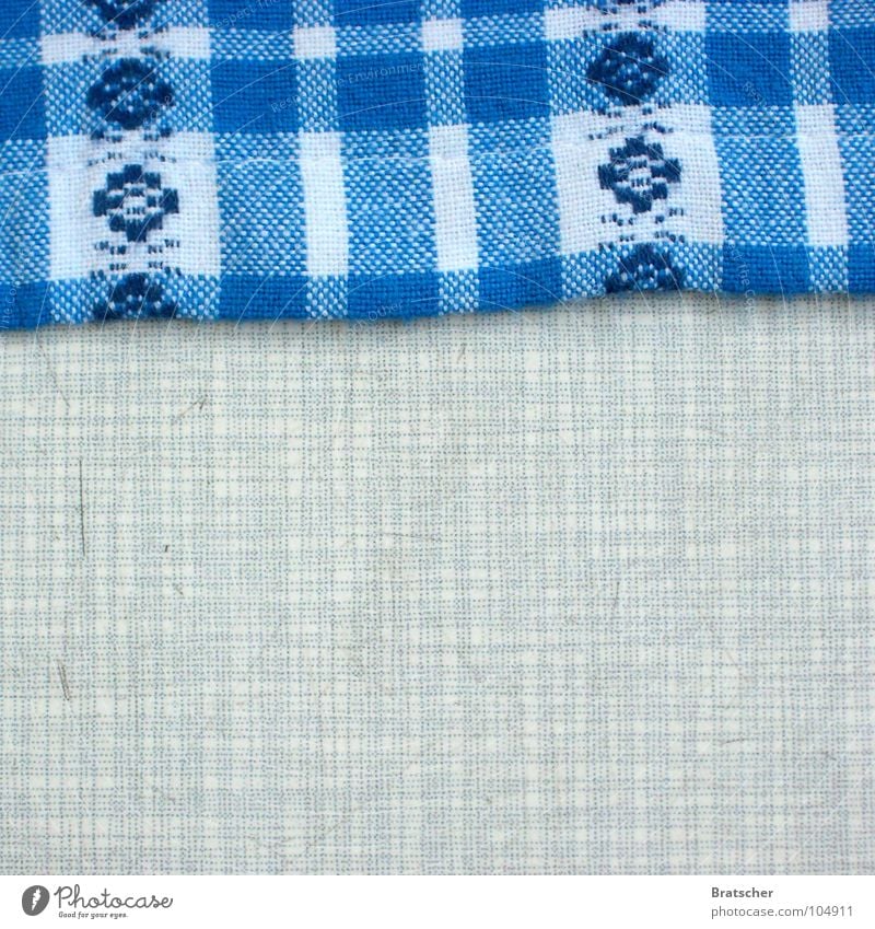 Eaten up. Table Tabletop Cloth Pattern Bavaria Attic Kitchen Gastronomy resopal sprelacart Vintage Old Noble Blue attic find knitted fabric