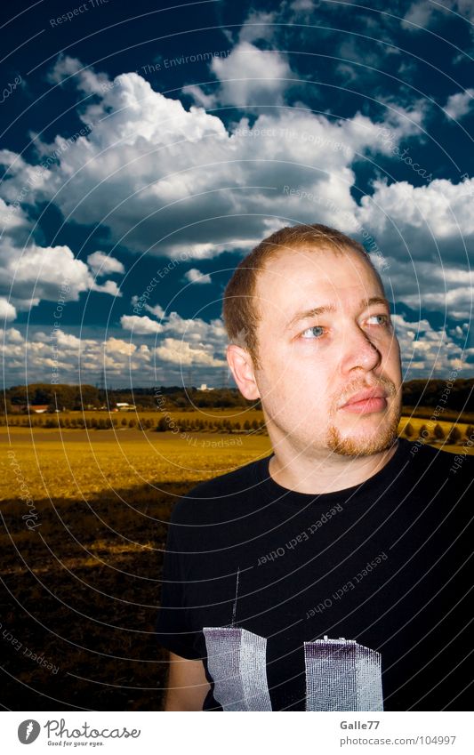 nature boy Man Clouds White Caught by a speed camera Life Authentic Human being Nature Looking Sky Landscape Blue Free Face Natural Looking away Site