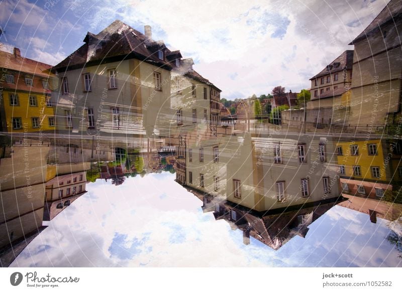Headstand vs. household Clouds Climate change Bamberg Old town Facade Exceptional Agreed Complex Whimsical Surrealism Symmetry Irritation Double exposure