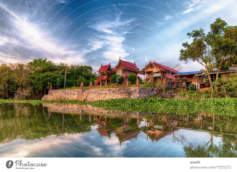 Ayutthaya (Thailand) Small Town Tourist Attraction Monument Boating trip Vacation & Travel Asia River Colour photo Multicoloured Exterior shot Deserted Day