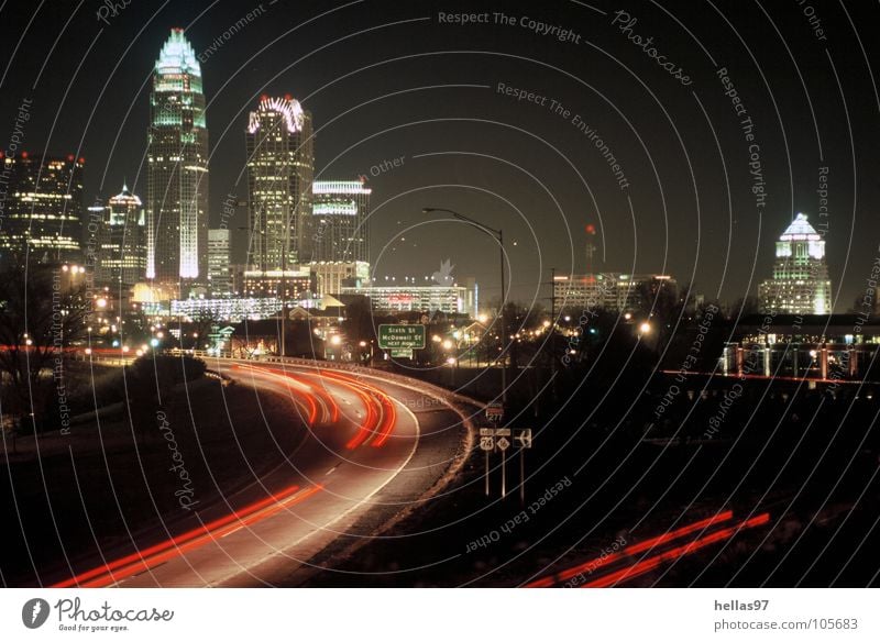 Charlotte, N. C. North Carolina Downtown Night High-rise Mecklenburg County bank of america interstate Highway