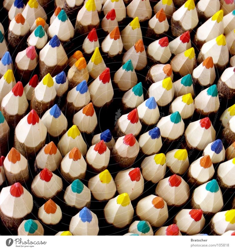 crayons Crayon Maximum Point Multicoloured Close-up Detail Colour Sharpened Blaze of colour