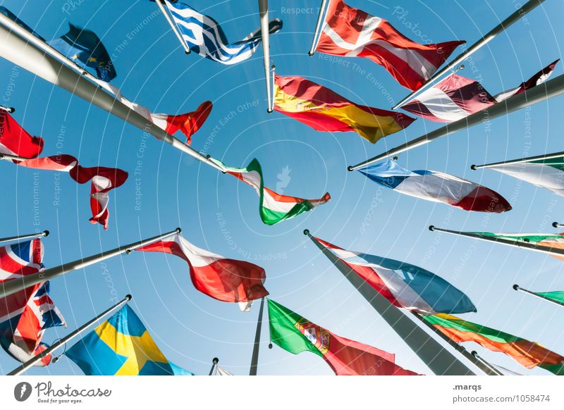 European Cloudless sky Sign Flag Tall Many Perspective Politics and state Education Flagpole International Business Might Pride Global Attachment Elections