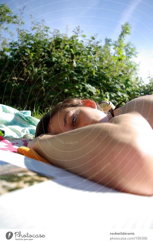 In the Sun Summer Woman Relaxation Sleep