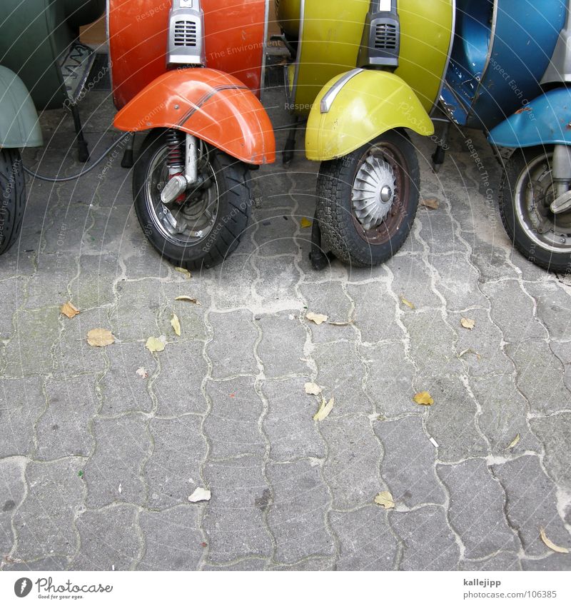 50+ Scooter Swallow Motorcycle Gasoline Driving Wheel Tin Guard Engines Wheel cover Red Yellow Green Sidewalk Town Vintage car Past The fifties Speed Practical