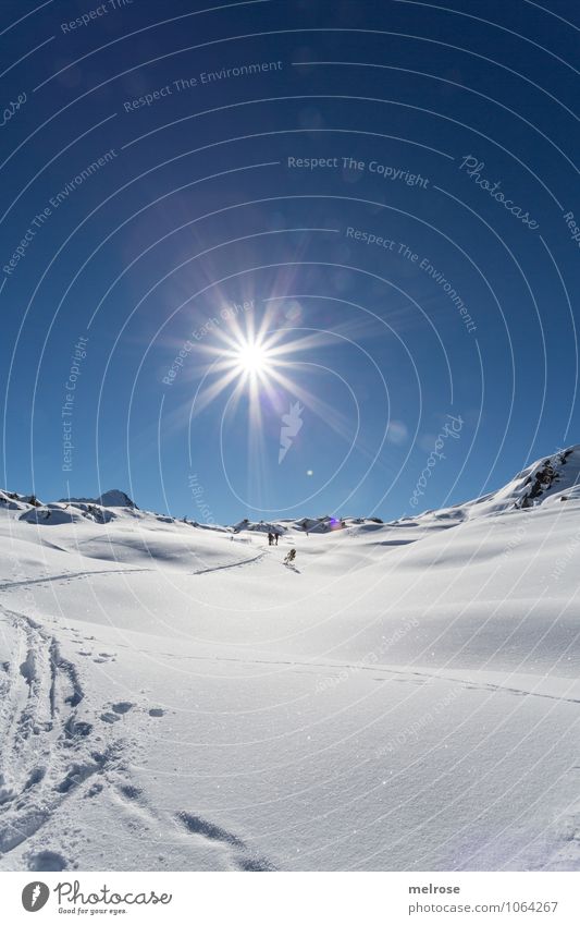 traumalike Leisure and hobbies ski tour snow hike Winter sports Landscape Cloudless sky Beautiful weather Snow Rock Mountain mothersöchle monastic valley