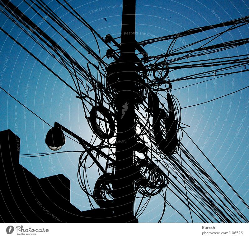 street art Street art Beijing Communicate cable spaghetti head lassologic Network mast intestines clothesline