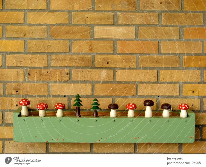 easy game on the wall Playing Touch GDR Tree Mushroom cap Wall (building) Box Collection Brick Retro Concentrate Creativity Quality Amanita mushroom Haptic