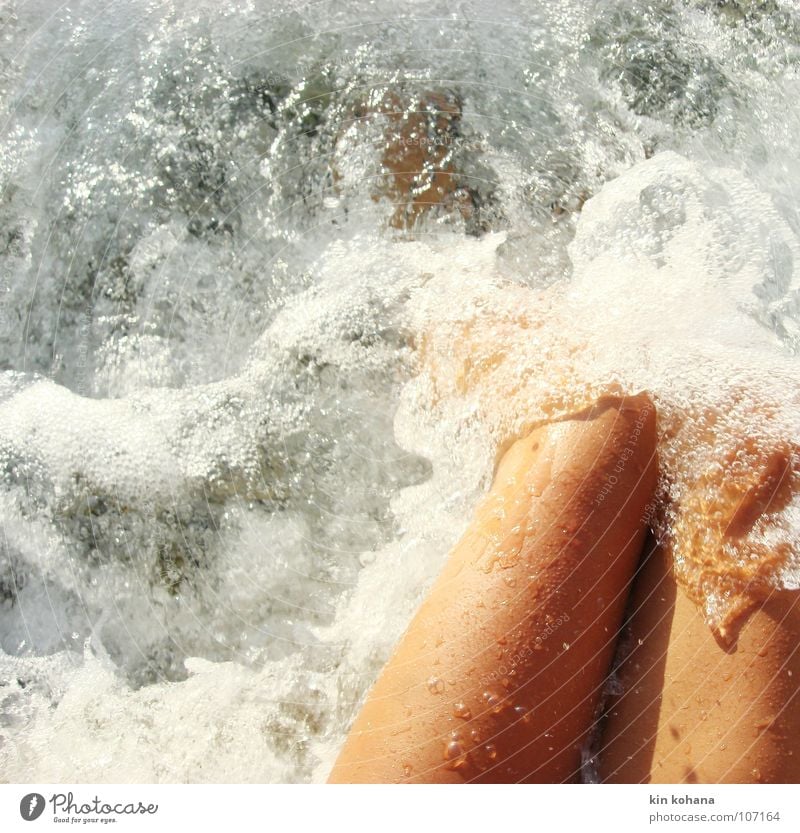 passion _ 01 Beautiful Skin Vacation & Travel Beach Ocean Waves Woman Adults Legs Water Drops of water Summer Lake Swimming & Bathing To enjoy Sit Eroticism