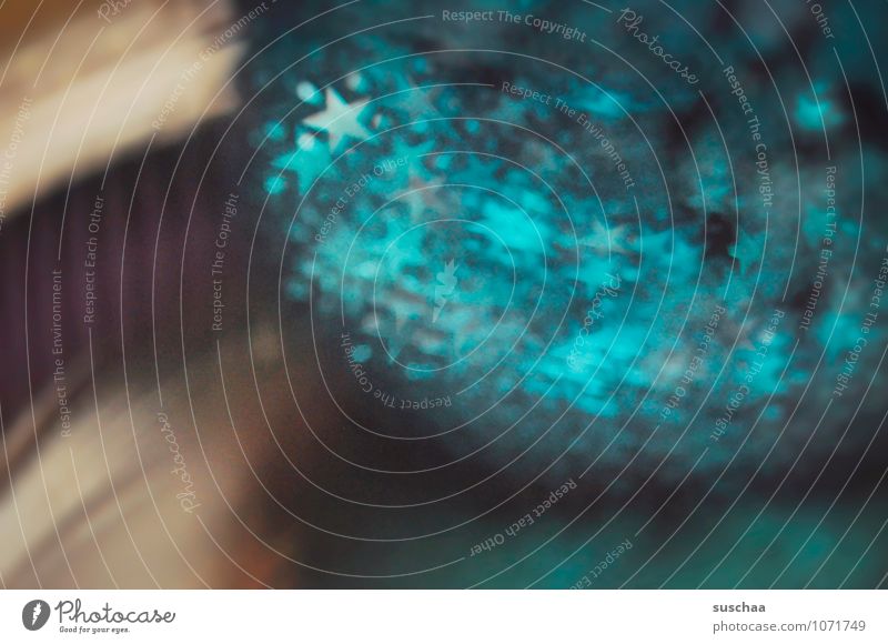 starry sky Glass Round Blue Cyan Star (Symbol) Blur Colour photo Multicoloured Interior shot Experimental Abstract Pattern Structures and shapes Deserted Day