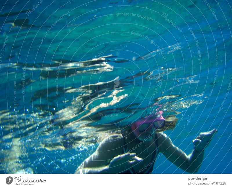 underwater6 Ocean Waves Snorkeling Dive Sea water Crete Vacation & Travel Bikini Woman Reflection Paleochora Water Underwater photo Blue Swimming & Bathing Skin
