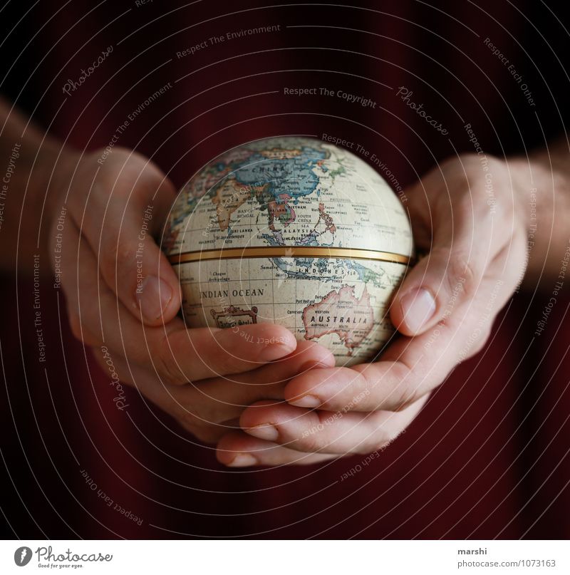 the world in my hands Leisure and hobbies Human being Environment Nature Earth Emotions Moody Peace Continents Australia China Life Hand Protection Protective