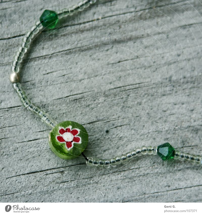 jewellery Wood Derelict Bracelet Pearl necklace Handicraft Multicoloured Lifeless Craft (trade) Green Printing Flower Flowery pattern Pattern Difference