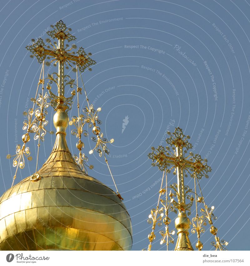 Pompous Domed roof Christianity Roof Luxury Bulky Excessive Ornate Glittering Splendid House of worship Religion and faith Back Sky Gold Baroque Decoration