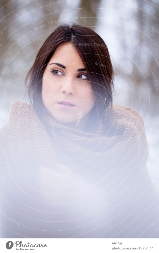flare Feminine Young woman Youth (Young adults) Face 1 Human being 18 - 30 years Adults Winter Bright Beautiful Cold Colour photo Exterior shot Day Blur