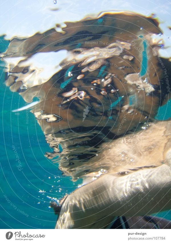 Underwater_10 Ocean Waves Snorkeling Dive Sea water Crete Vacation & Travel Bikini Woman Reflection Paleochora Water Underwater photo Blue Swimming & Bathing
