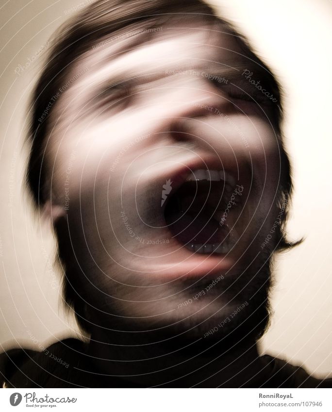 Portrait of an Undead Man Creepy Monster Scream Illness Zombie Unclear Portrait photograph Fear Panic Face defaced Mouth Blur